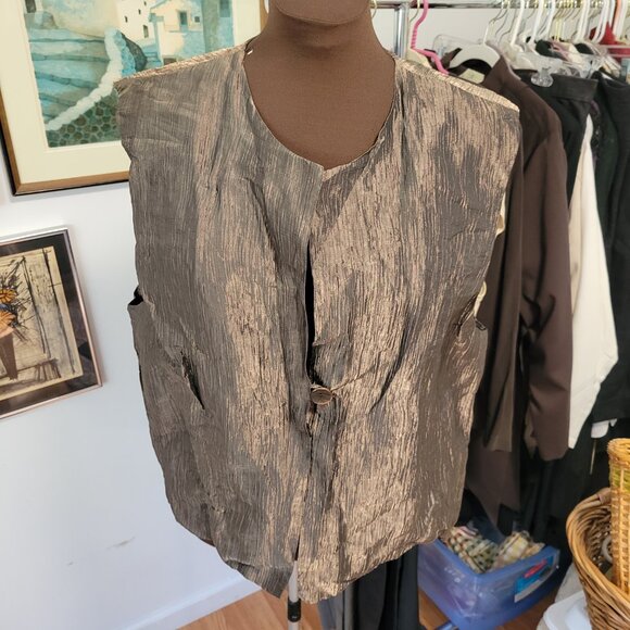 Susan Kirscher Designer Copper Metallic Vest Size Large - Picture 4 of 7